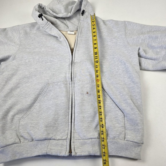 Carhartt Hoodie Mens XLT Gray Full Zip Thermal Lined Fleece Sweatshirt K129 - Picture 6 of 16